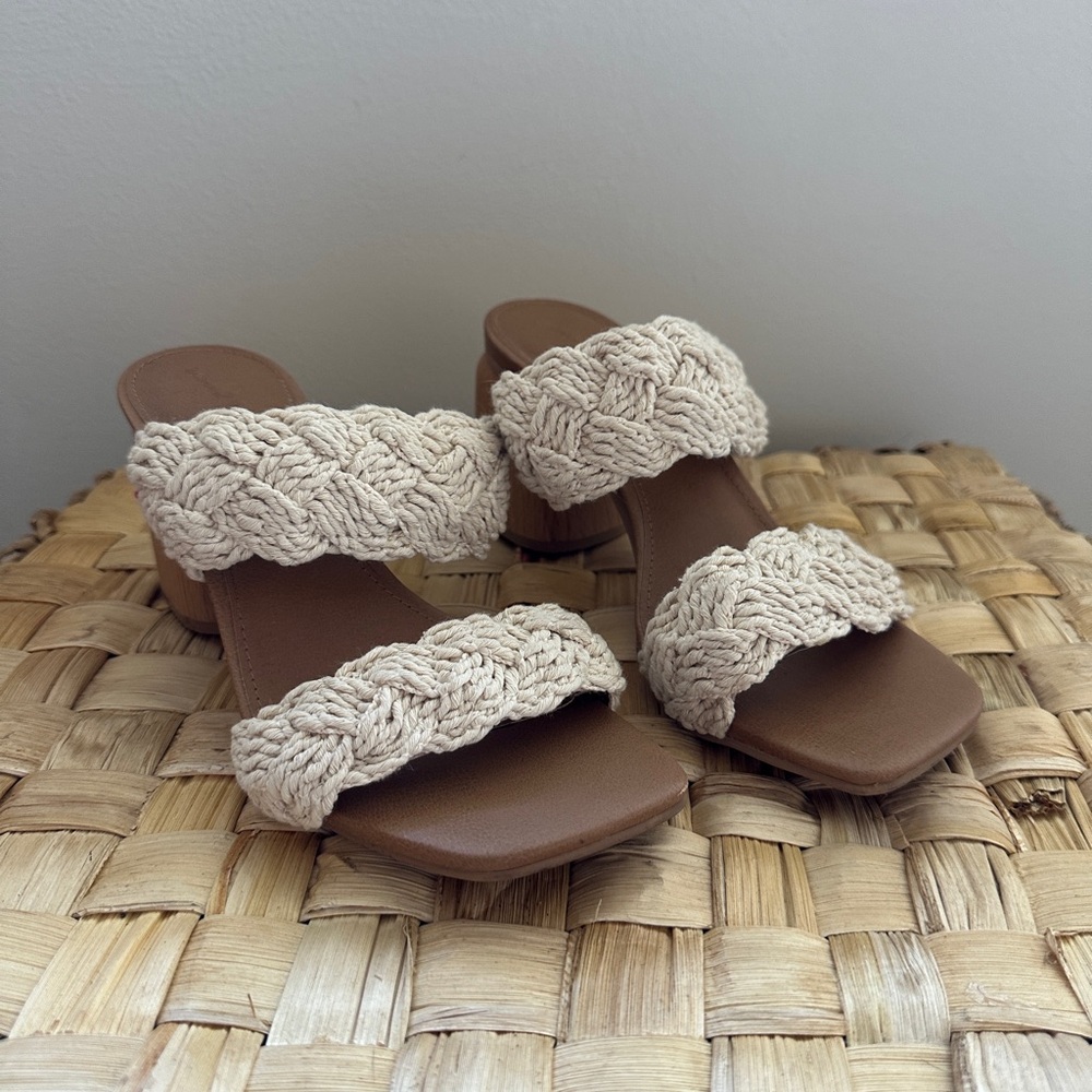 Beige Braided Women's Sandals